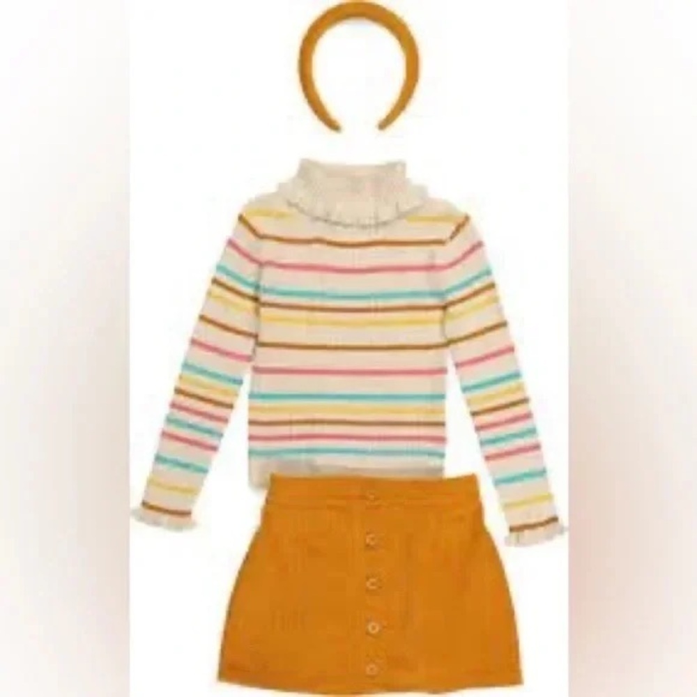 Tommy Bahama | Girls 2pc Turtleneck and Corduroy Skirt Set with Headband